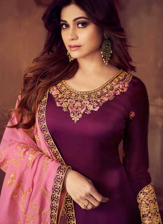 Embroidery Work On Maroon Kurti