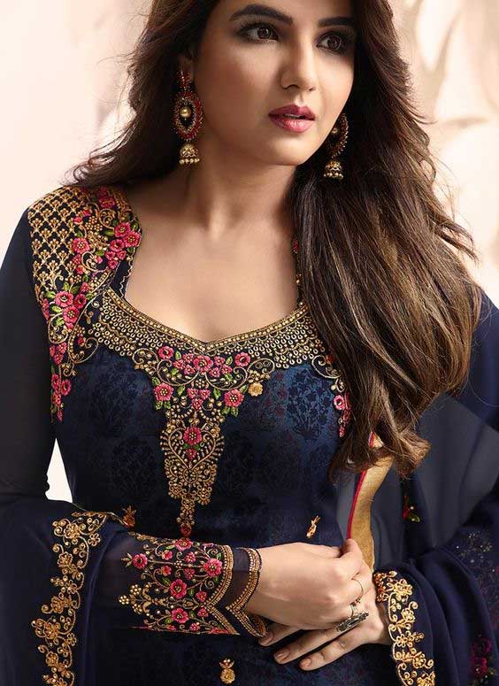 Georgette Embroidery In Sharara Style Suit