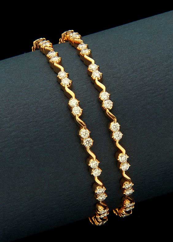 Gold Plated Diamond Studded Bangles