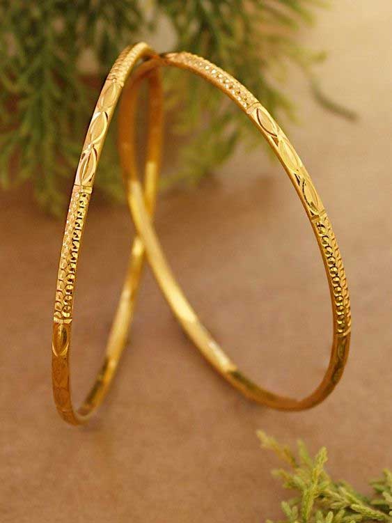 Gold Plated Thin Bangles