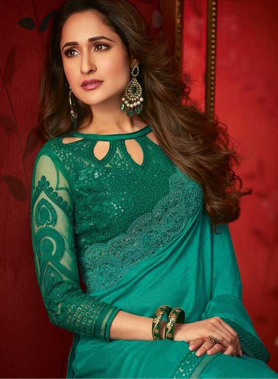 Green Net Designer Blouse