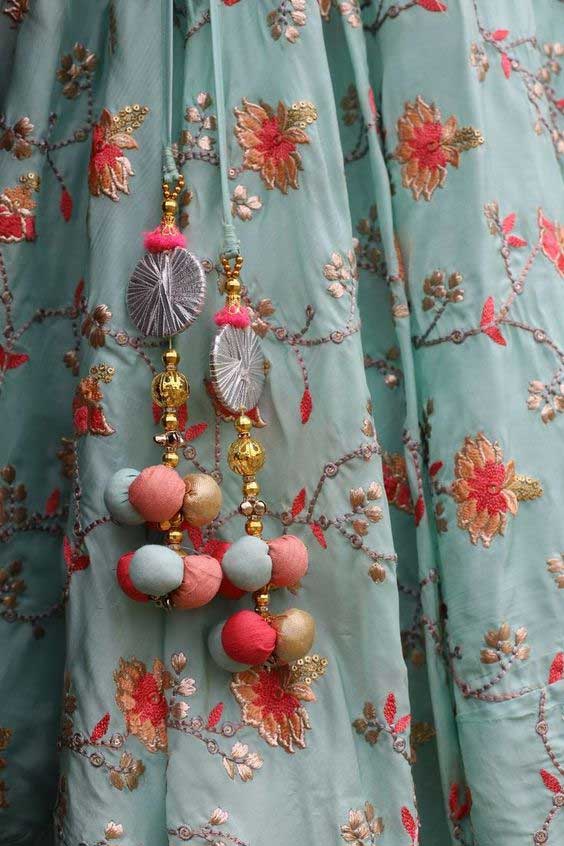 Latkan Design For Sky blue Lehenga