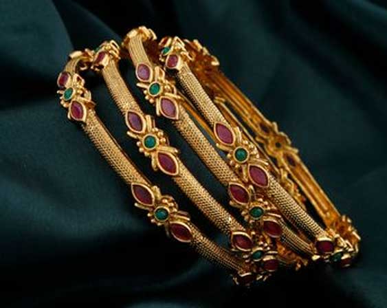 Meenakari Gold Bangles