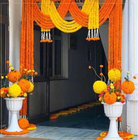 Orange And Yellow Floral Decoration