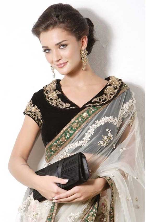 Peter Pan Jewel Neck Blouse Design