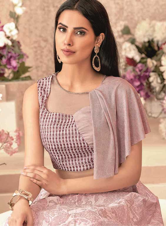Round Neck Net Designer Blouse