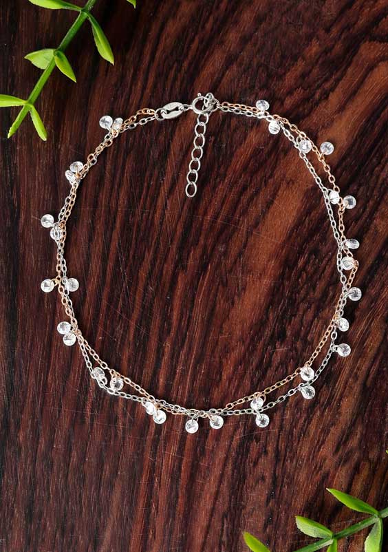 Silver Rose Gold Anklets