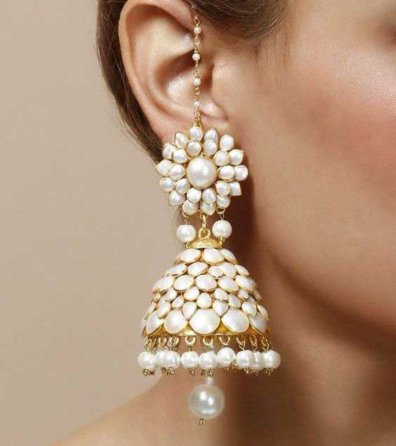 White Jhumka Design