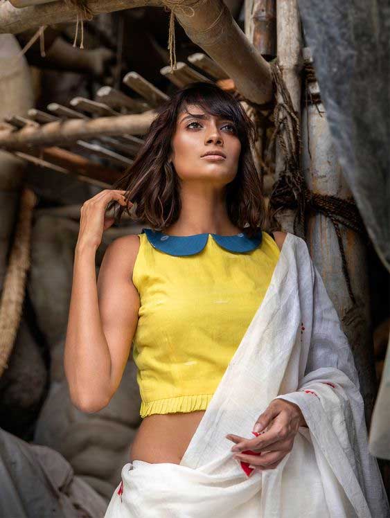 Yellow Peter Pan Blouse Design