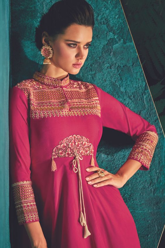 Art Silk Full Sleeves Kurti