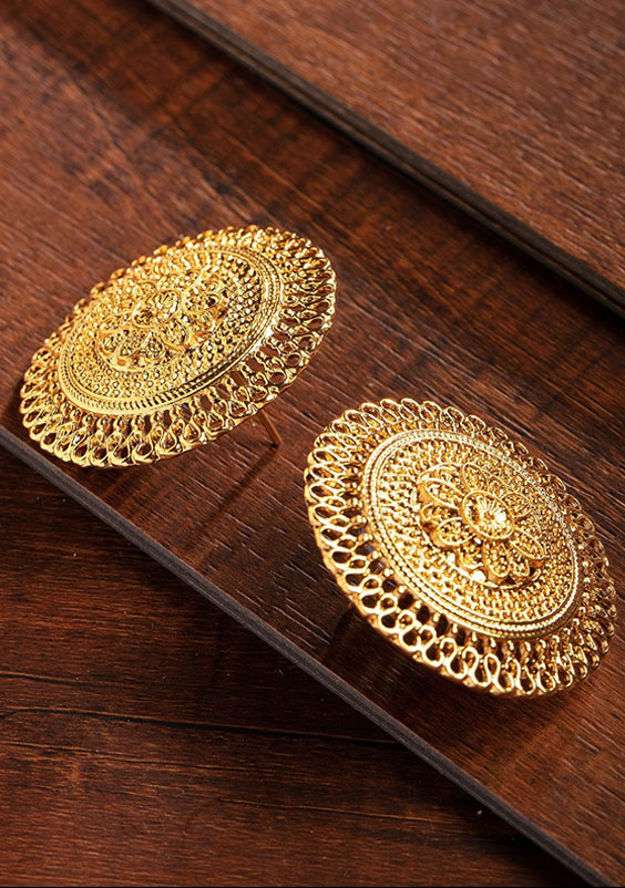 Circular Gold Earrings 