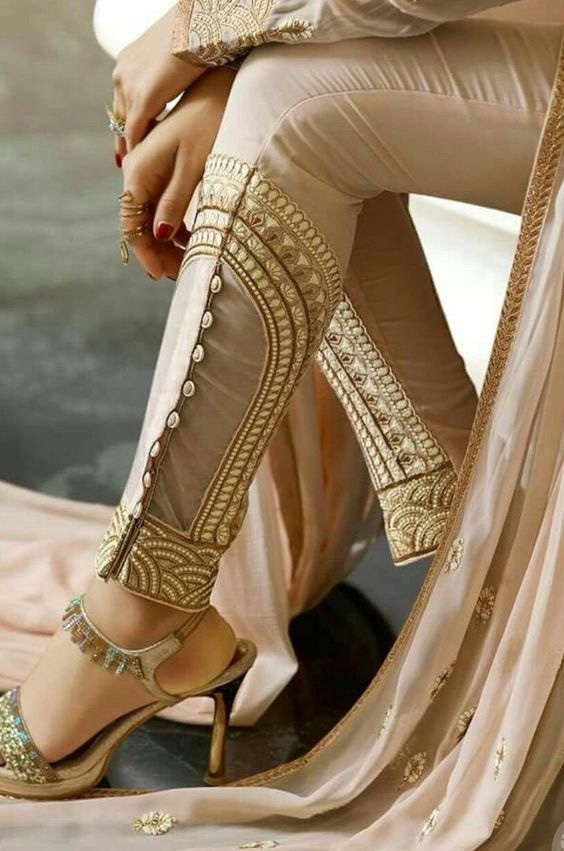 Cream Embroidered Salwar 