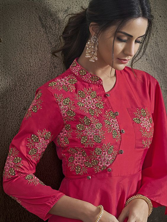 Floral Embroidered Kurti