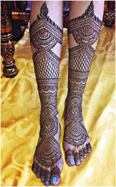 Full Leg Mehandi Design