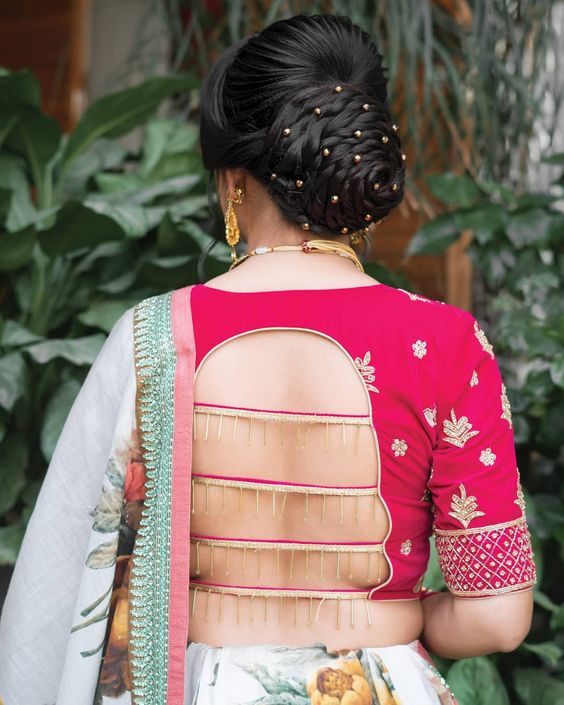Gota Patti Back Blouse Design