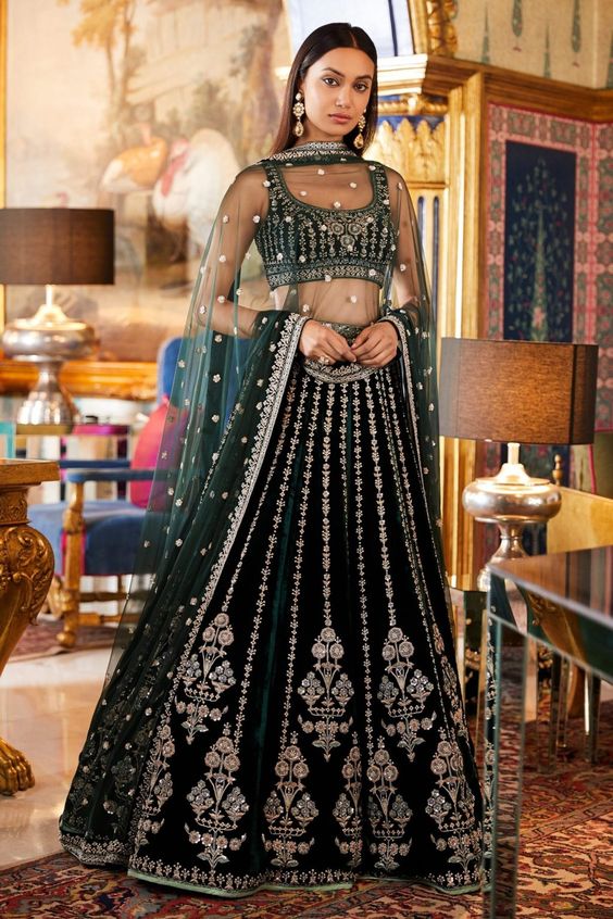 Green Designer Lehenga