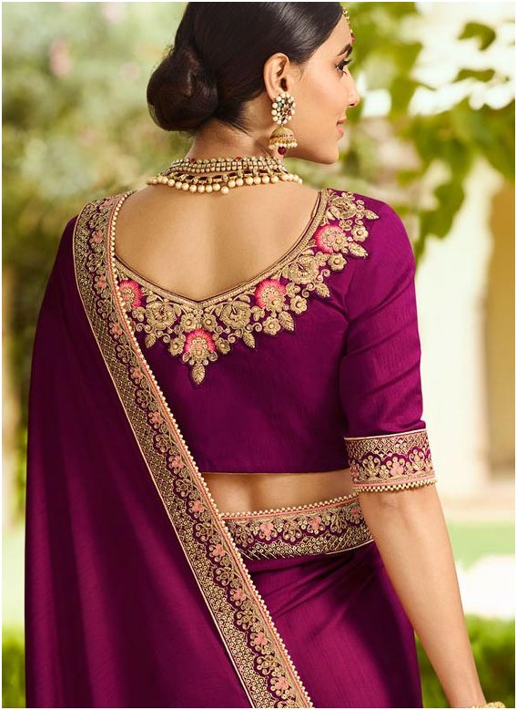 Leaf Shape Back Blouse Design