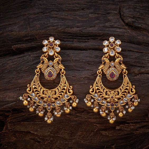 Peacock Gold Earrings 