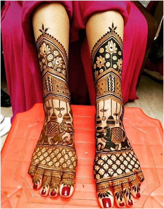 Unique And Creative Birdal Feet Mehandi Design