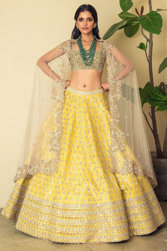 Yellow Circular Lehenga