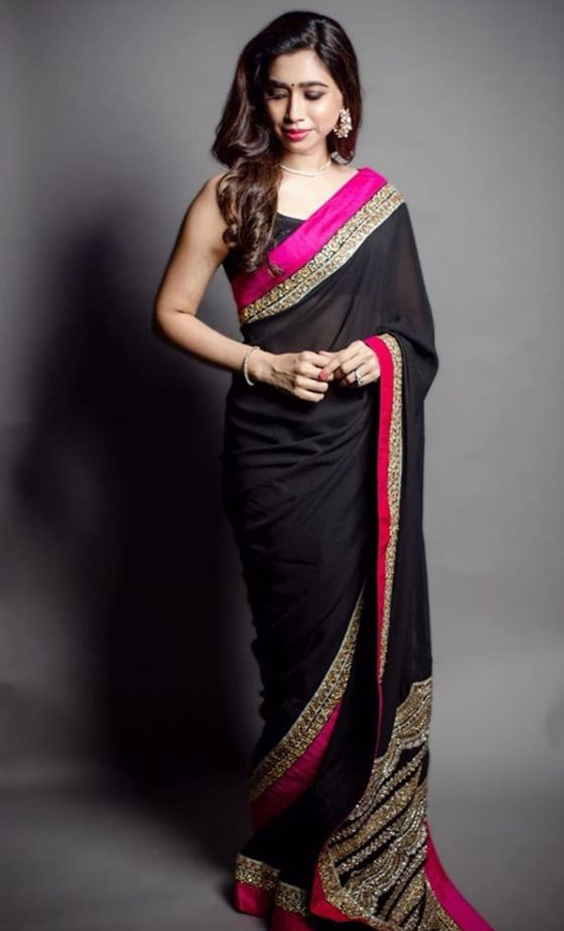 Black Border Saree