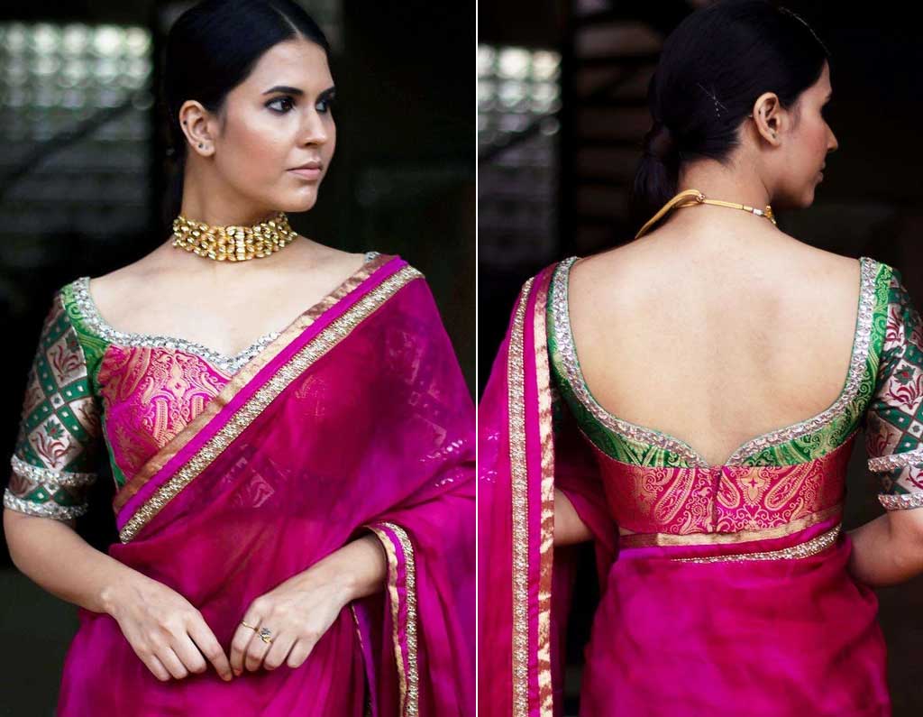Gorgeous Kundan Bordered Patchwork Blouse