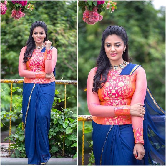 unique saree draping style