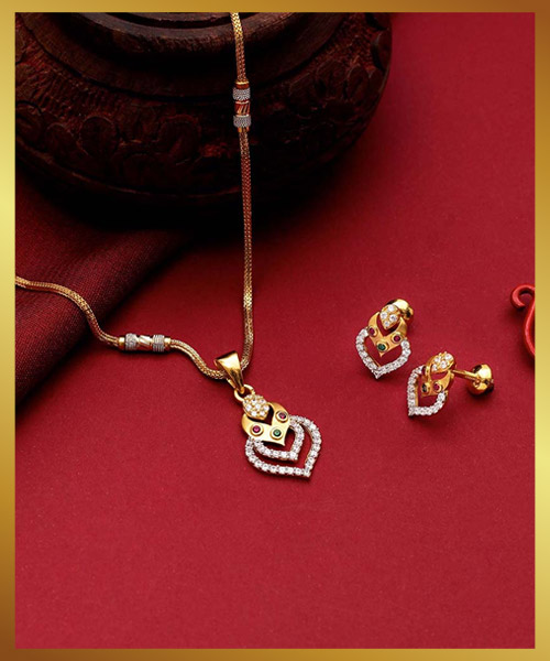22K Gemstone Pendant Set
