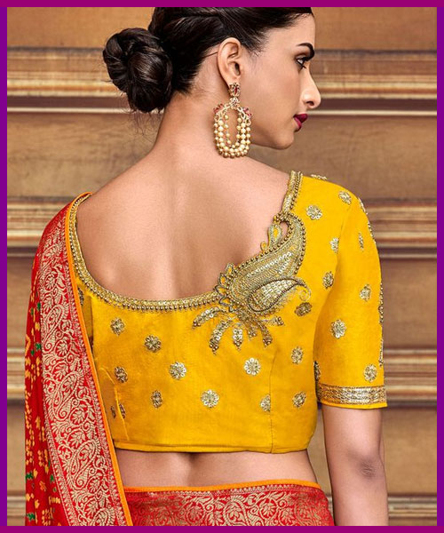 Back Neck Design For Yellow Blouse
