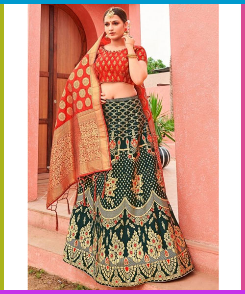 Black Banarasi Silk Lehenga Choli