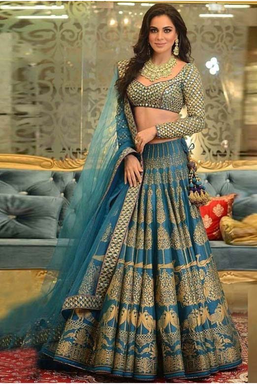 Blue Color Panelled Leheng