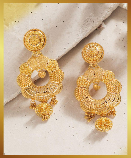 Chandbali Style Gold Earrings