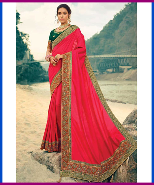 Dark Pink Saree