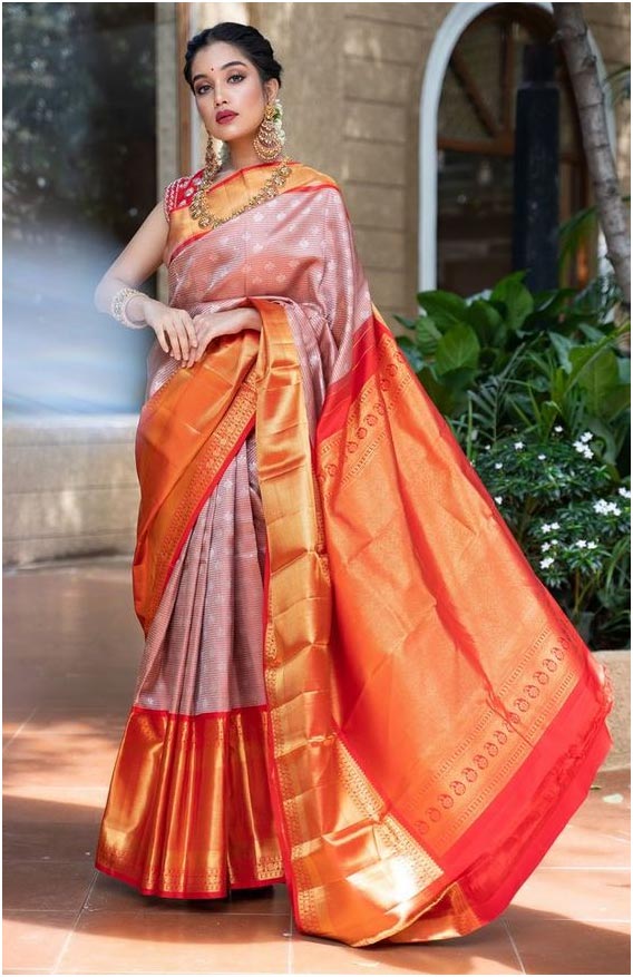 Dual Color Kanjeevaram Saree