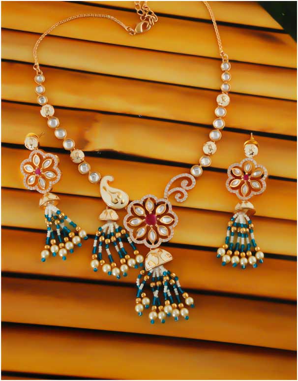 Floral Design Kundan Necklace
