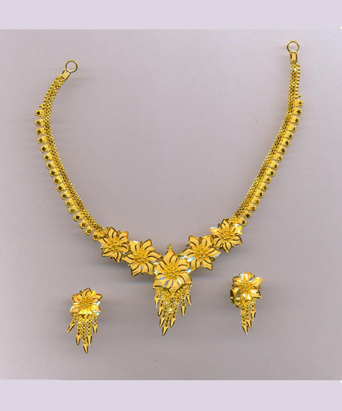 Flower Shape Gold Half Set