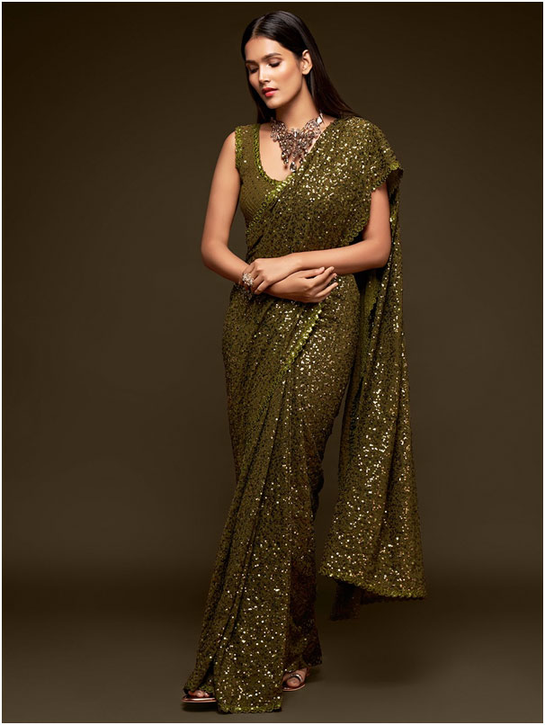 Georgette Designer Sequin Work Saree