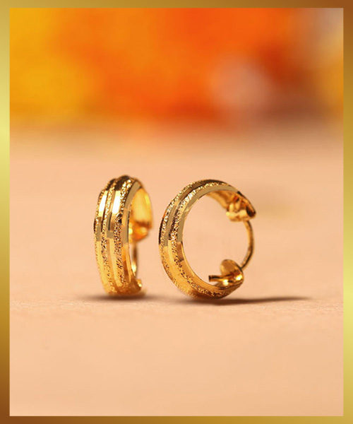 Gold Shiny Hoop Earrings