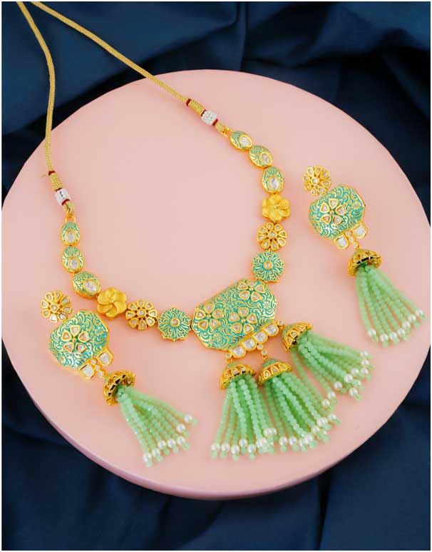 Green Kundan Necklace