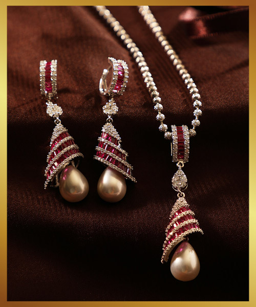 Jhumka Style Pendant Set