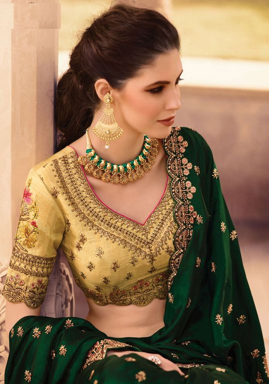 Leaf Neckline Blouse Design