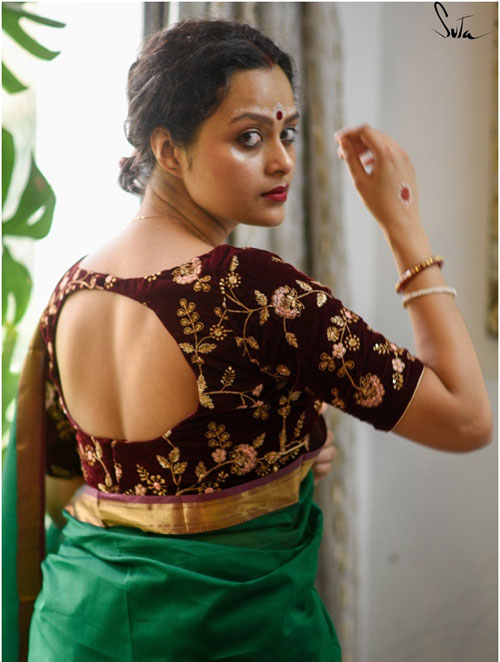 Maroon Blouse Design Back