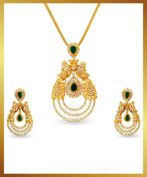 Peacock Style Pendant Set