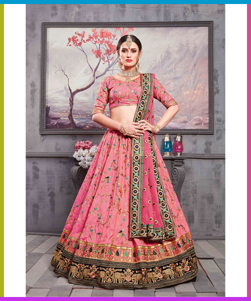 Pink Banarasi Lehenga