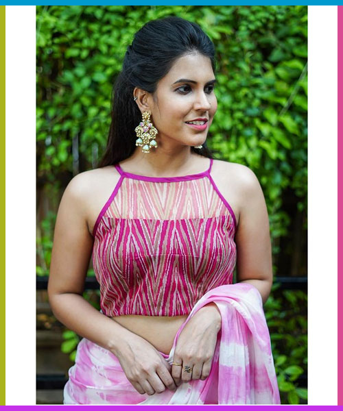 Pink High Neck Blouse
