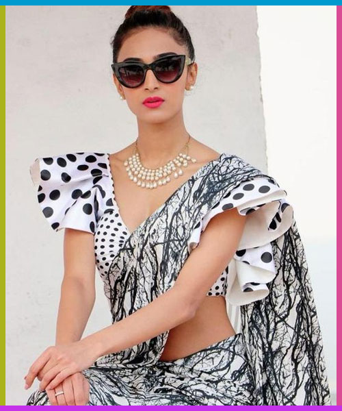 Polka Dots Ruffle Sleeves Blouse Design