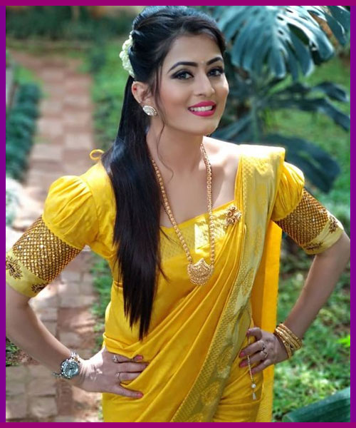 Puffed Sleeves Yellow Blouse