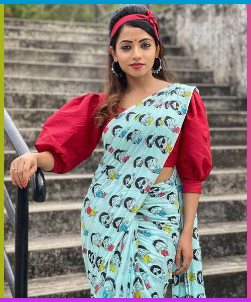 Red Half Sleeves Blouse