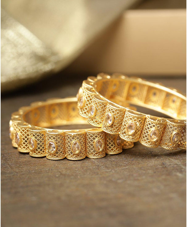 Stone Studded Jali Work Bangles