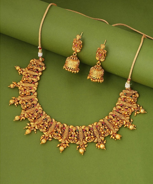 Temple Pattern Gold Half Set